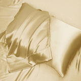 Ramesses Casablanca Satin Fitted Sheet Combo Set Champagne King - Side View