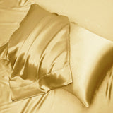 Ramesses Casablanca Satin Fitted Sheet Combo Set Gold King - Side View