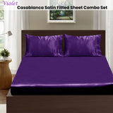 Ramesses Casablanca Satin Fitted Sheet Combo Set Violet King - Front View