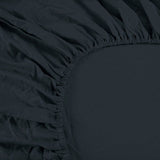 Ramesses 1000TC Linen Bamboo Fitted Sheet Combo Set Charcoal Double - Top-Down View