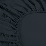 Ramesses 1000TC Linen Bamboo Fitted Sheet Combo Set Charcoal Single - Top-Down View