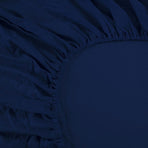 Ramesses 1000TC Linen Bamboo Fitted Sheet Combo Set Deep Blue King