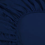 Ramesses 1000TC Linen Bamboo Fitted Sheet Combo Set Deep Blue King - Top-Down View