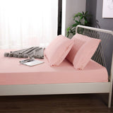 Ramesses 1000TC Linen Bamboo Fitted Sheet Combo Set Dusty Pink Single - Side View