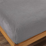 Ramesses Teddy Fleece Fitted Sheet Combo Set Charcoal King Single - Side View