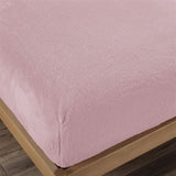 Ramesses Teddy Fleece Fitted Sheet Combo Set Dusty Pink Queen - Side View
