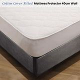Shangri LaCotton Cover Fitted Mattress Protector King Single - Front View
