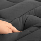 Ramesses 1000GSM Charcoal Mattress Topper Single - Side View