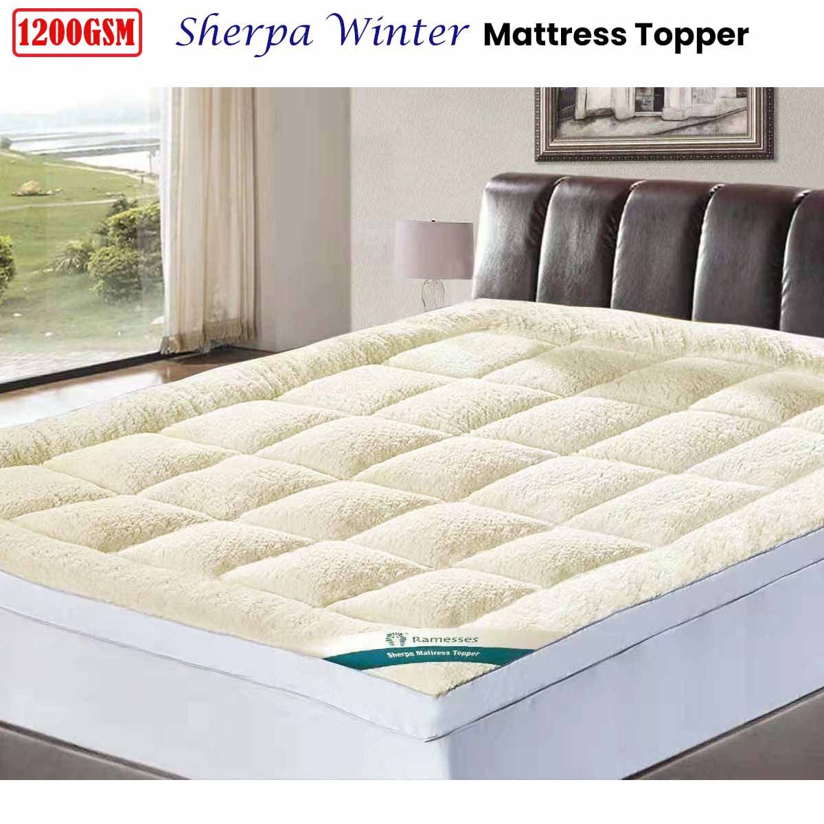 Ramesses 1200GSM Sherpa Winter Mattress Topper Single