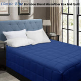 Shangri La Bamboo Blend Microfiber Box End Quilt Classic Blue King - Front View