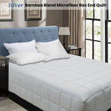 Shangri La Bamboo Blend Microfiber Box End Quilt Silver Queen - Front View