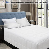 Shangri La Bamboo Blend Microfiber Box End Quilt White Queen - Front View