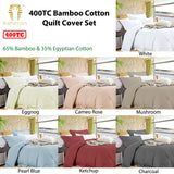 Ramesses Bamboo Cotton Quilt Cover Set Ketchup Queen - Front View