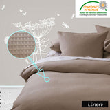 Waffle Quilt Cover Set - Linen - Single - Front View