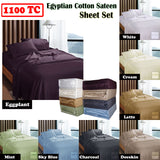 Ramesses 1100TC Egyptian Cotton Sateen Sheet Set Mint King - Front View