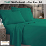Shangri La 1800 Series Microfibre Sheet Set Teal Queen - Front View