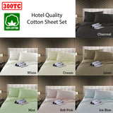 Kingtex 300TC Cotton Sheet Set Mint Queen - Front View