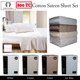 800TC Ramesses Cotton Sateen Sheet Set Linen King - Front View