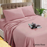 Kingtex Micro Flannelette Sheet Set 40 cm Wall Cameo Rose Single - Front View