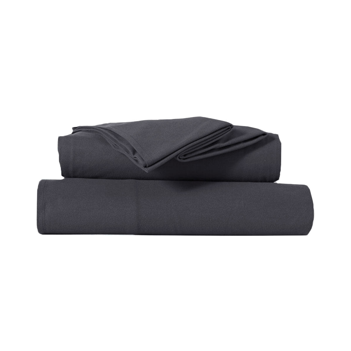 Charcoal Comfort Micro Flannel Queen Sheet Set with 40 cm Wall