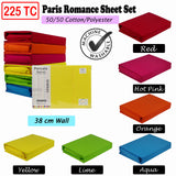 225TC Paris Romance Sheet Set Aqua KING SINGLE - Front View