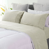 Ramesses Oatmeal Pebble Wash Linen Look Alternative Sheet Set King
