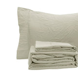 Ramesses Oatmeal Pebble Wash Linen Look Alternative Sheet Set Queen - Side View