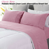 Ramesses Classic Rose Pebble Wash Linen Look Alternative Sheet Set Double
