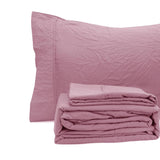 Ramesses Classic Rose Pebble Wash Linen Look Alternative Sheet Set Queen - Side View