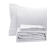 Ramesses White Pebble Wash Linen Look Alternative Sheet Set Double - Side View
