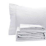 Ramesses White Pebble Wash Linen Look Alternative Sheet Set Queen - Side View