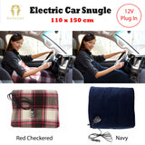 Ramesses Electric heated Car Snuggle 110 x 150 cm Red Checkered - Side View