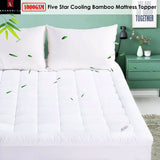 Shangri La 1000GSM Five Star Cooling Bamboo Mattress Topper Single - Front View
