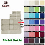 Kingtex 550gsm Cotton 7 Pce Bath Sheet Set Navy - Front View
