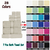 Kingtex 550gsm Cotton 7 Pce Towel Set Baby Blue - Front View