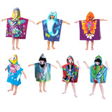 Cute Kids Cotton Hooded Towel Poncho 60 x 120 cm Dinosaur - Side View