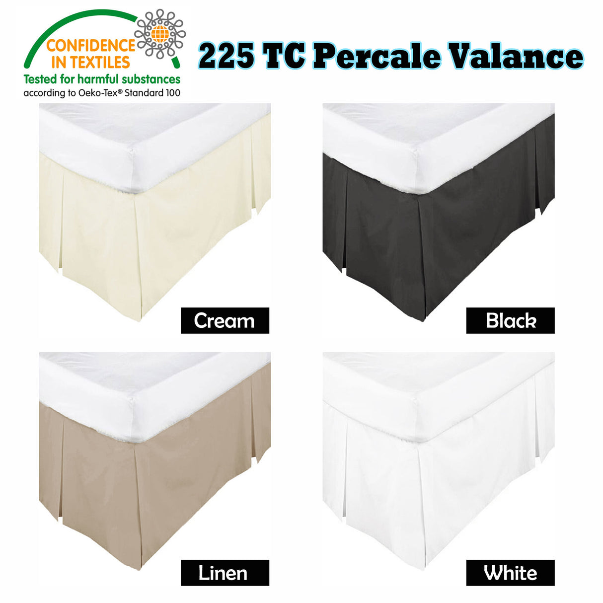 Elegant Double Box Pleated Black Valance for Bedrooms