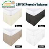 Elegant Double Box Pleated Black Valance for Bedrooms - Front View