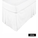 KINGDOM Box Pleated Valance White - KING SINGLE - Front View