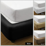 Ramesses Vertical Quilted Valance Black KING SINGLE - Front View