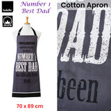 Ladelle Number 1 Best Dad Cotton Apron 70 x 89 cm - Front View