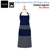 Ladelle Professional Series Stripe Navy Cotton Apron 70 x 95 cm - Front View