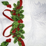 Festive Mistletoe Jacquard Napkin Set - 4pc Christmas Collection - Side View