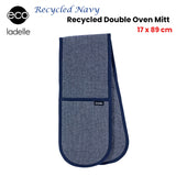 Ladelle Eco-Friendly Navy Double Oven Mitt - 17 x 89 cm - Front View