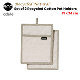 Ladelle Eco-Friendly Recycled Cotton Set of 2 Pot Holders - 19 x 24 cm - Front View