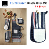 Ladelle Entertainer Charcoal Double Oven Mitt 17 x 89 cm - Front View
