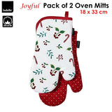 Ladelle Joyful Red Set of 2 Oven Mitts 18 x 33 cm