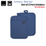 Ladelle Lennox Marine Set of 2 Pot Holders 19 x 24.5 cm - Front View