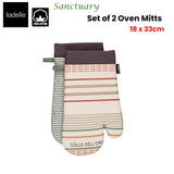 Ladelle Sanctuary Cream Set of 2 Oven Mitts 18 x 33 cm - Front View