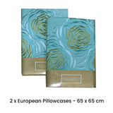 Canterbury Pair of Amarante Teal European Pillowcases 65 x 65 cm - Front View